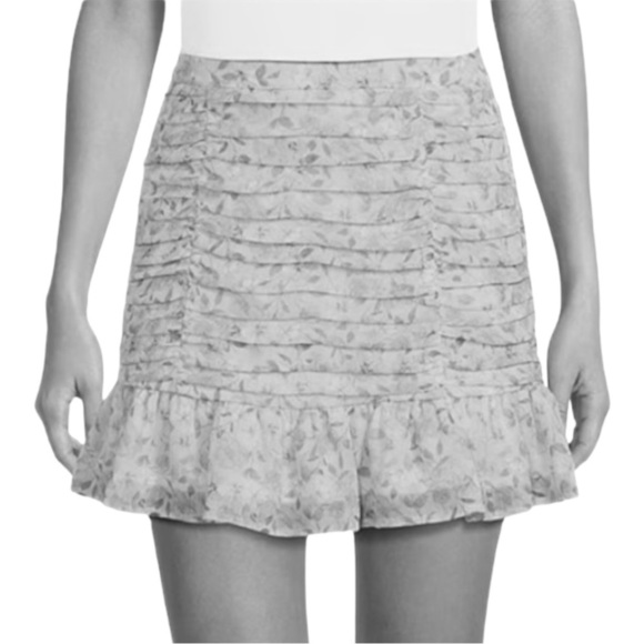 GB Gianni Bini Floral Printed Chiffon Gathered Mini Skirt in Pink NWT - Picture 3 of 8